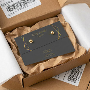 小型金ゴールドジオメトリックイヤリングディスプレイカード