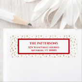 小型金ゴールドスターズレッド縁ど差出人住所ラベル ラベル (インサイチュ)