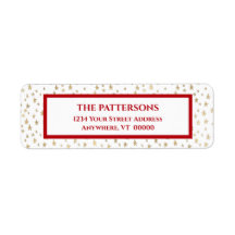 小型金ゴールドスターズレッド縁ど差出人住所ラベル
