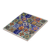 小型陶磁器タイル上のタラベラタイルの画像 タイル (側面)