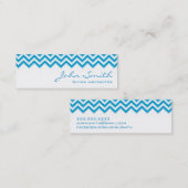 小型青いジグザグ形のダイビングの名刺 スキニー名刺 (正面/裏面)