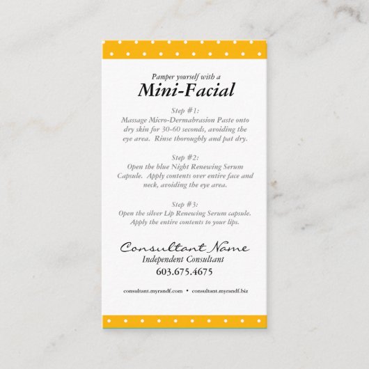 小型顔の説明書 名刺 (正面)