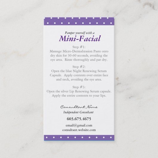 小型顔の説明書 名刺 (正面)