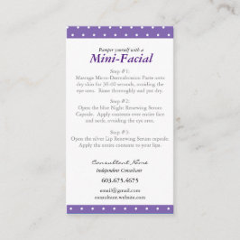 小型顔の説明書 名刺