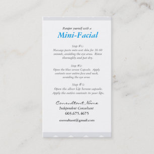 小型顔の説明書 名刺