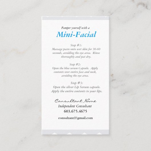 小型顔の説明書 名刺 (正面)