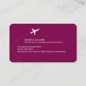 小型飛行機の旅行コンサルタントワイン 名刺 (裏面)