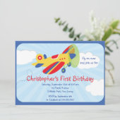 小型飛行機パイロットバースデーパーティ招待状 招待状 (スタンド正面)