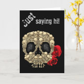 小型骨組砂糖のスカル カード (黄色い花)