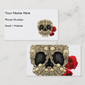 小型骨組砂糖のスカル 名刺 (正面/裏面)