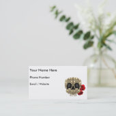 小型骨組砂糖のスカル 名刺 (スタンド正面)