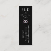 小型黒いシンプルな設計の名刺 スキニー名刺 (裏面)