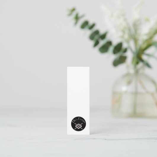 小型黒いシンプルな設計の名刺 スキニー名刺 (スタンド正面)