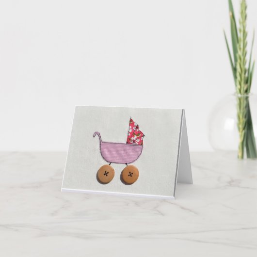 小型10.2 cm x 14.2 cm折り畳み新生児カード サンキューカード (正面)