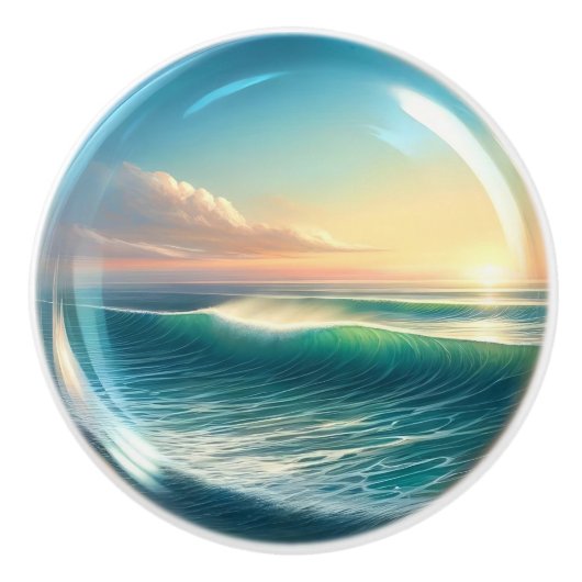 小型 – 航海の海セラミック引出しノブ セラミックノブ (正面)