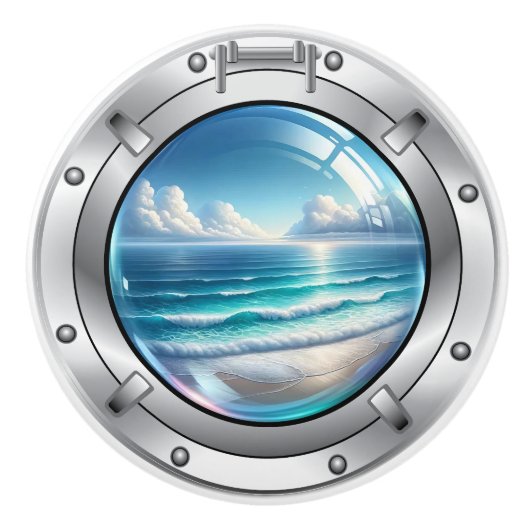 小型 – 航海の海セラミック引出しノブ セラミックノブ (正面)