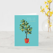 小型、4インチx 5.6インチ折り畳みグリーティングカード カード (黄色い花)