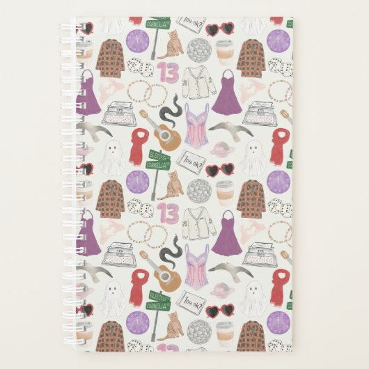 小型（5.5インチ×8.5インチ）、懸命カバー、ホワイトスパイラルプラン プランナー手帳 (正面)