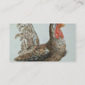 小型Cockerel、c.1767-76 (手によって着色される版木、銅版、版画 名刺 (裏面)