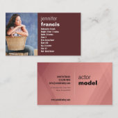 小型Compカードを交差させるバーガンディ 名刺 (正面/裏面)