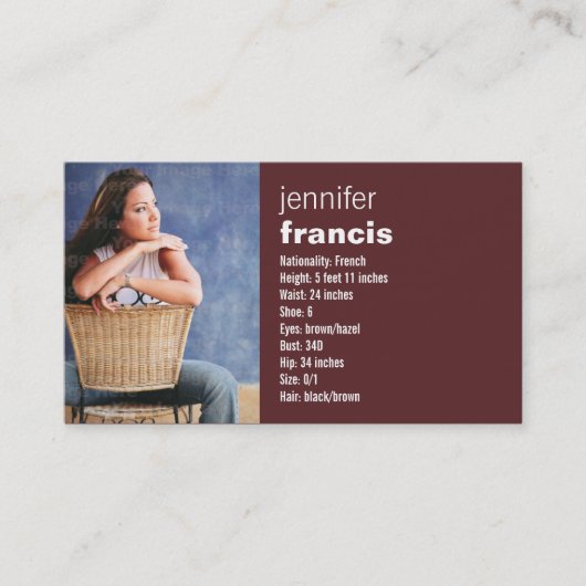 小型Compカードを交差させるバーガンディ 名刺 (正面)