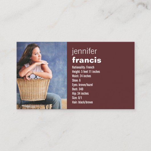 小型Compカードを交差させるバーガンディ 名刺 (正面)