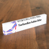 小売りのファッションの靴のデザイン デスクネームプレート (側面)