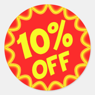 小売りのラベルを離れた10% ラウンドシール