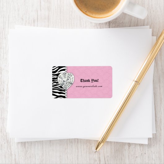 小売りはシマウマのレースの真珠のハートのピンクを宝石で飾ります ラベル (インサイチュ)