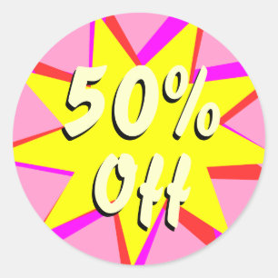 小売り小売販売のステッカーを離れて50% ラウンドシール