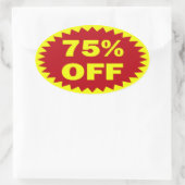 小売り小売販売のステッカーを離れて75% 楕円形シール (バッグ)