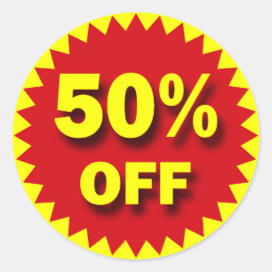 小売り小売販売のバッジ- 50% ラウンドシール