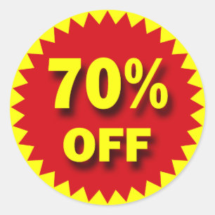 小売り小売販売のバッジ- 70% ラウンドシール