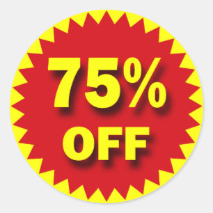 小売り小売販売のバッジ- 75% ラウンドシール