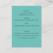 小売ティール（緑がかった色）レトロ80ズマイアミサングラス 名刺 (裏面)