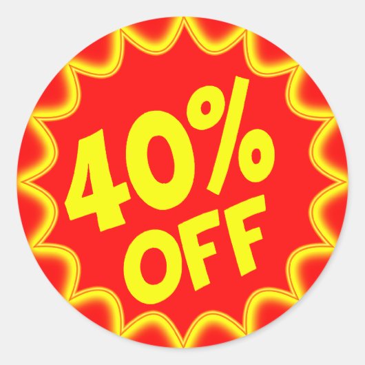 小売ラベルの40%オフ ラウンドシール (正面)