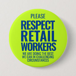 小売作業者のはっきりした文字店員の尊重 缶バッジ