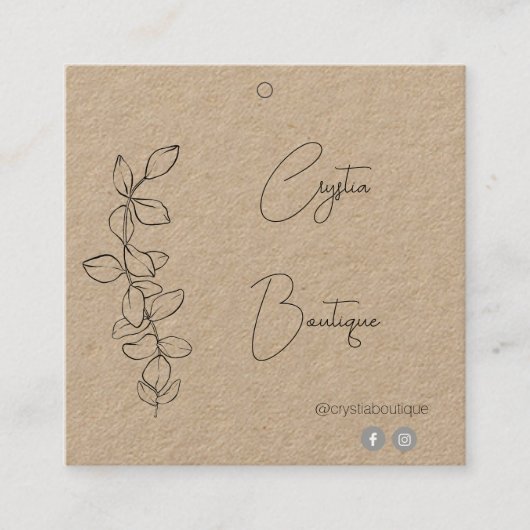 小売価格つるラベル(QRコード付き) スクエア名刺 (正面)