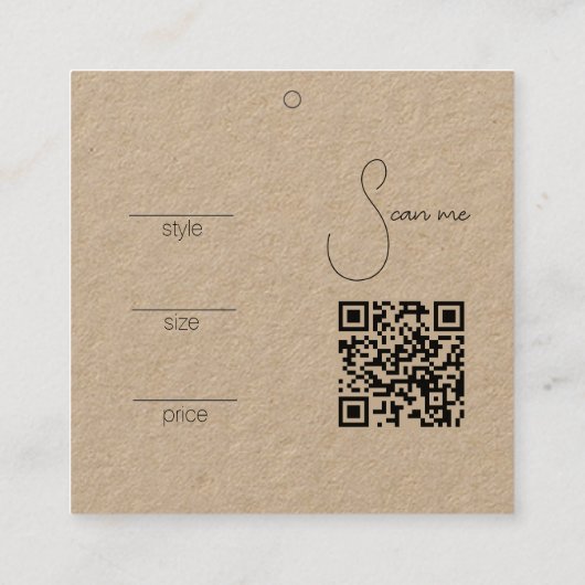小売価格つるラベル（QRコード付き） スクエア名刺 (裏面)