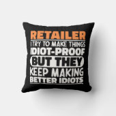 小売店でモノづくりをおもしろい引用文 クッション (裏面)