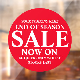 小売店のショップのビジネス看板レッドラウンド ウィンドウサイン