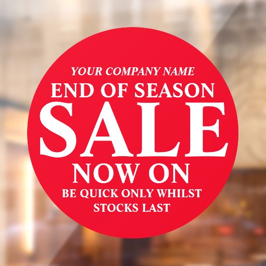 小売店のショップのビジネス看板レッドラウンド ウィンドウサイン (シート2)