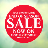 小売店のショップのビジネス看板レッドラウンド ウィンドウサイン (シート3)