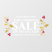 小売店のショップ事業の初期クリスマスセール ウィンドウサイン (シート)