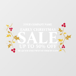 小売店のショップ事業の初期クリスマスセール ウィンドウサイン