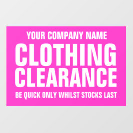 小売店の出店許可業務サインピンク ウィンドウサイン