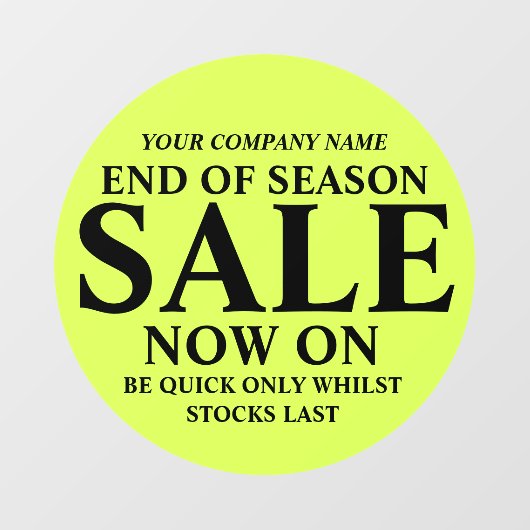 小売店の商店店のビジネスの看板ライムグリーン ウィンドウサイン (シート)