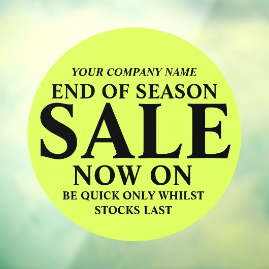 小売店の商店店のビジネスの看板ライムグリーン ウィンドウサイン (シート3)