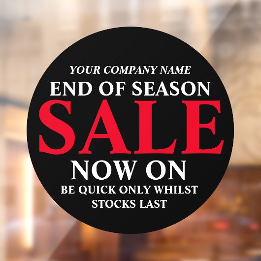 小売店の販売ビジネスの看板ブラックレッドサール ウィンドウサイン (シート2)