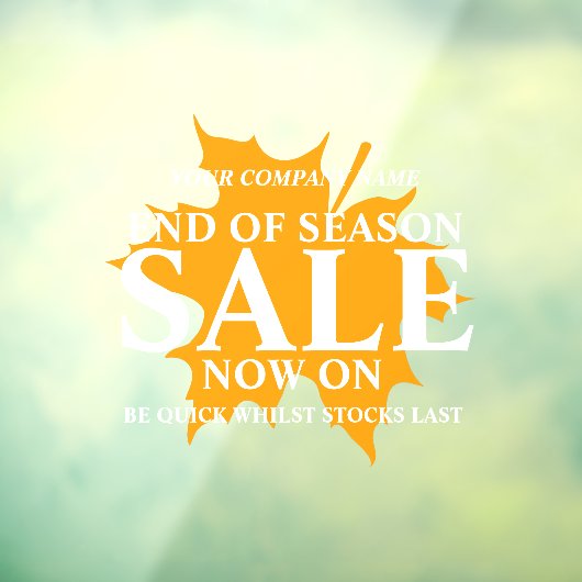 小売店ショップのビジネス終了のシーズン秋リーフ ウィンドウサイン (シート3)